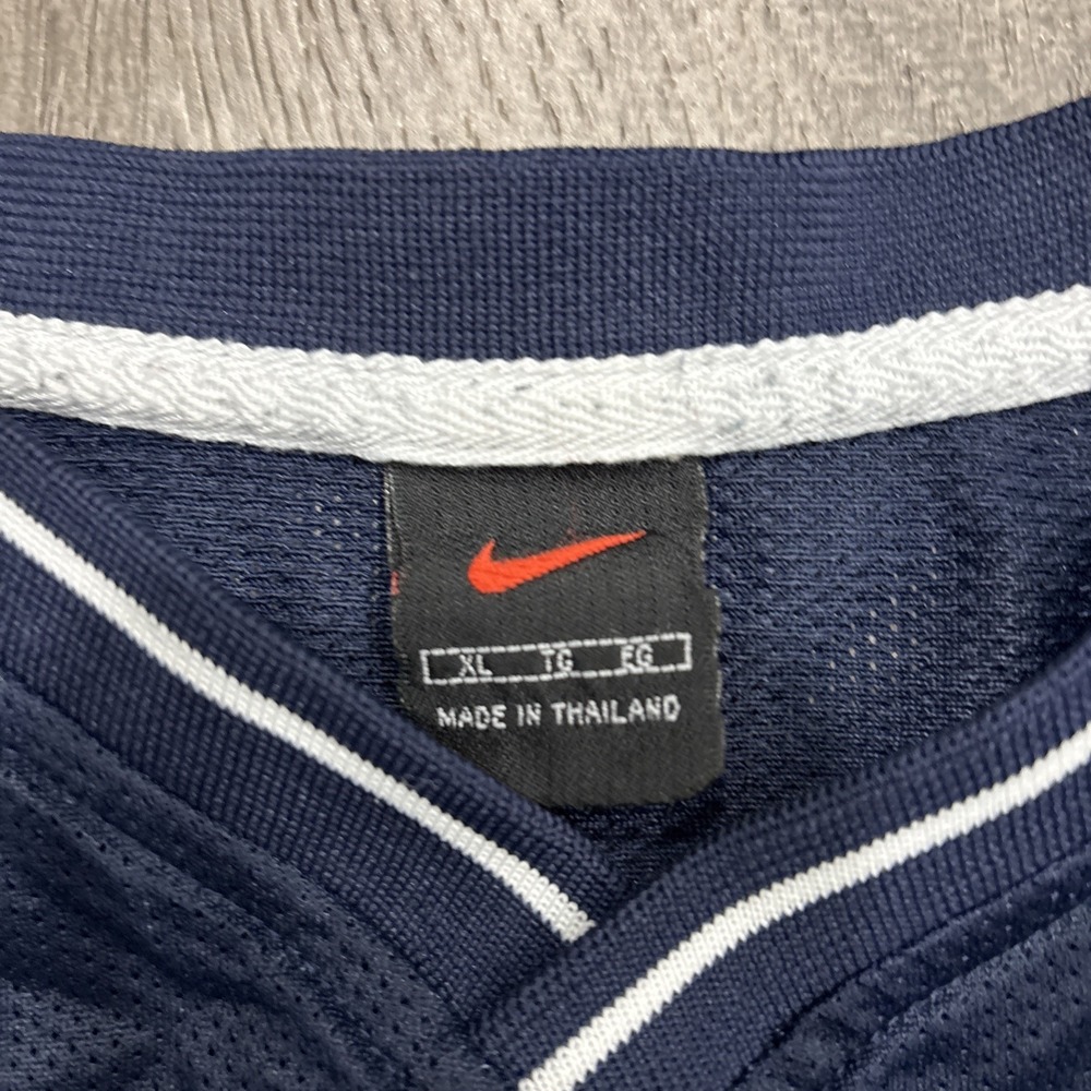 VTG Nike Dri Fit Pullover Mesh Baseball Athletic Jersey Mens XL Navy Retro Shirt - Picture 3 of 16
